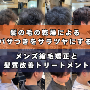 髪の毛の乾燥によるパサつきをサラツヤにするメンズ縮毛矯正と髪質改善トリートメント